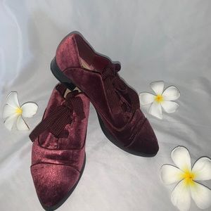 Nine West Magenta Velvet Loafers